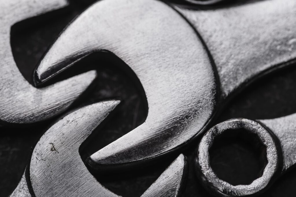 Close up metallic keys