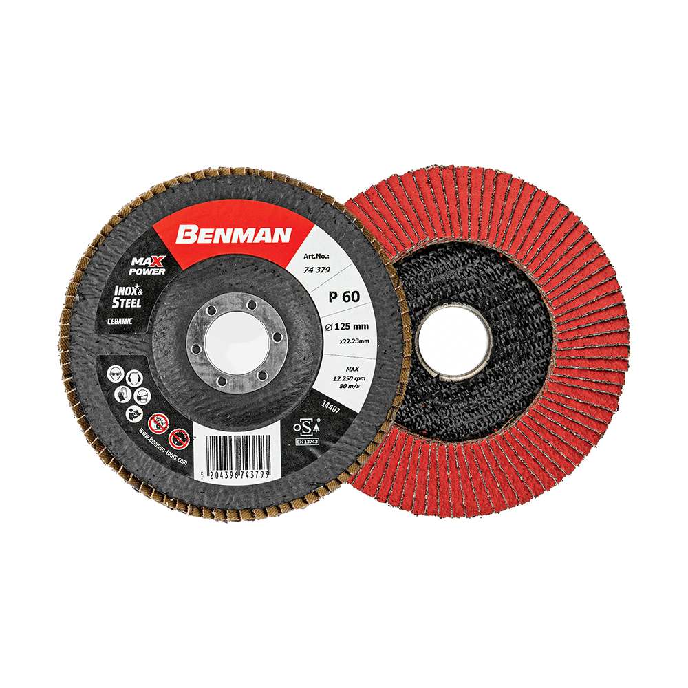 Δίσκος φτερωτός CERAMIC με κούρμπα 125mm, MAXPOWER