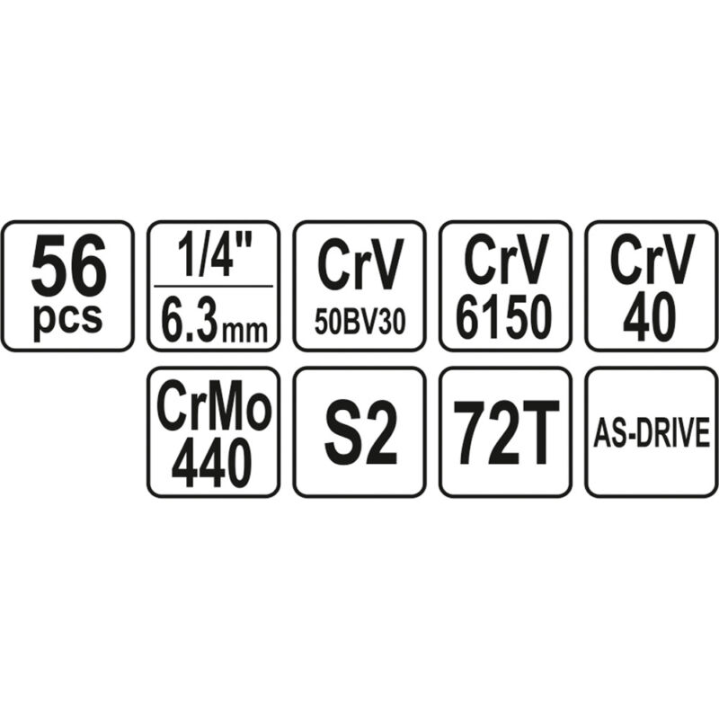 Κασετίνα καρυδάκια YATO 1/4" σετ 56 τεμ. YT-14501 - Image 4