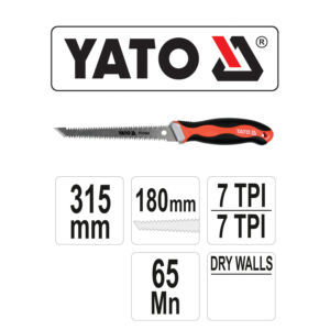 Πριόνι Γυψοσανίδας Τριπλής Κοπής YATO 180mm YT-31343