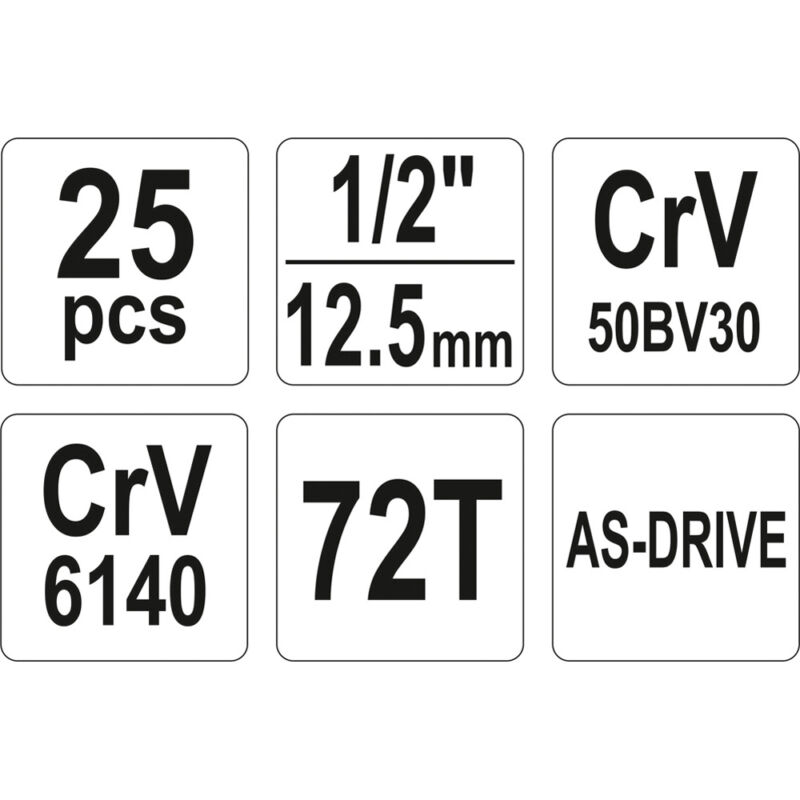 Κασετίνα καρυδάκια YATO 1/2" σετ 25 τεμ. YT-38741 - Image 3