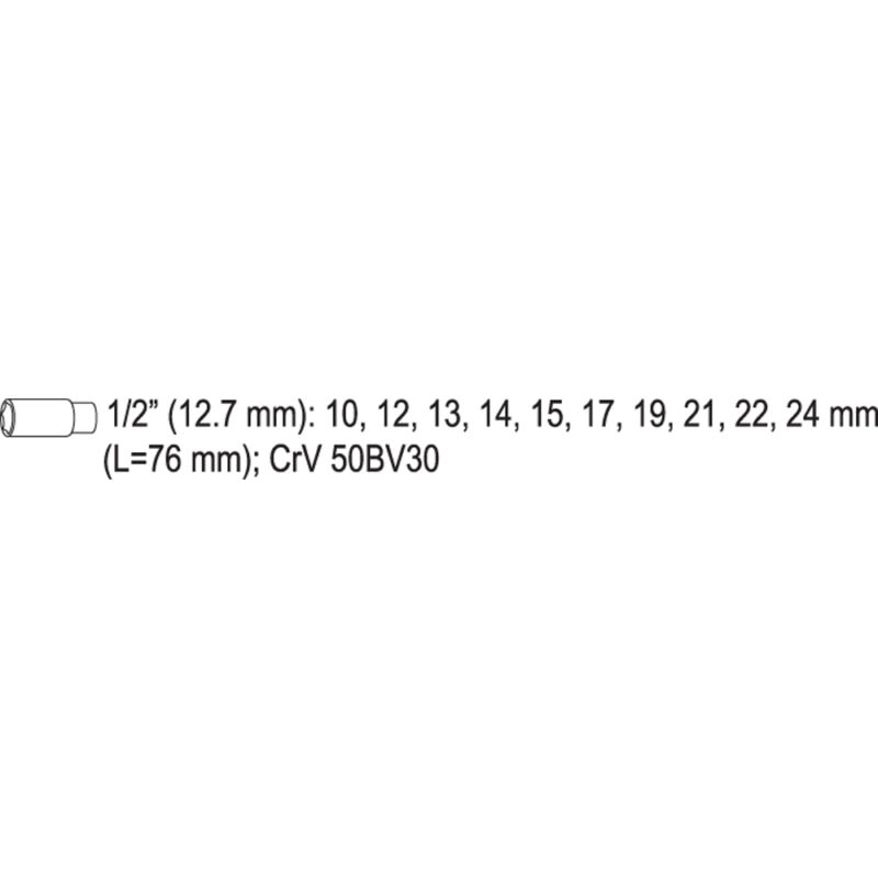 Κασετίνα καρυδάκια YATO 1/2" σετ 10 τεμ. YT-38861 - Image 2