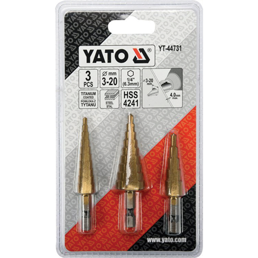 Τρυπάνια κωνικό (σκαλοπάτι) YATO σετ YT-44731 - Image 2