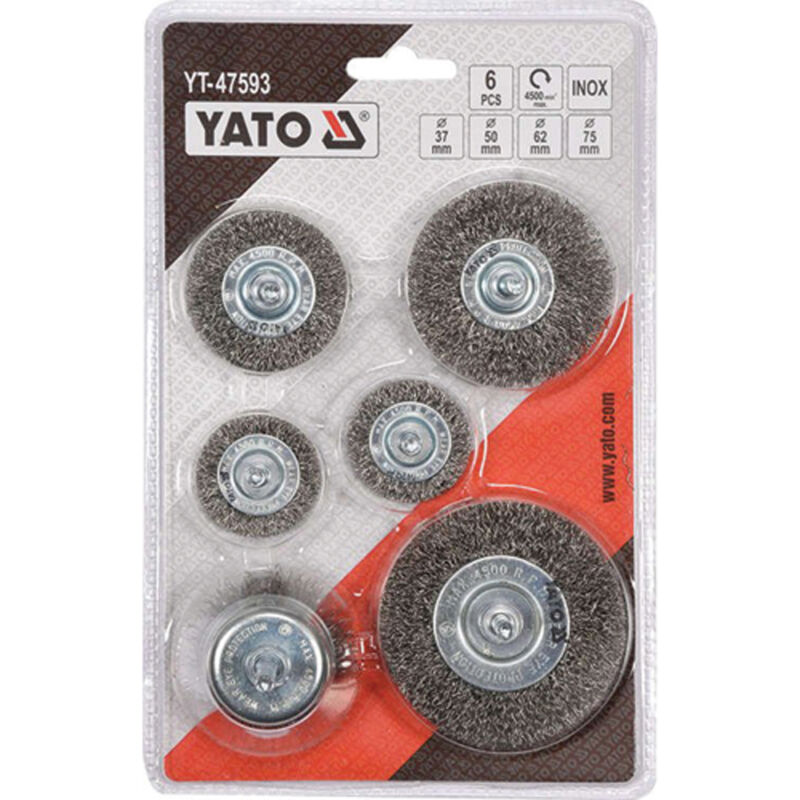 Συρματόβουρτσες δραπάνου YATO INOX σετ 6 τεμ. YT-47593 - Image 3