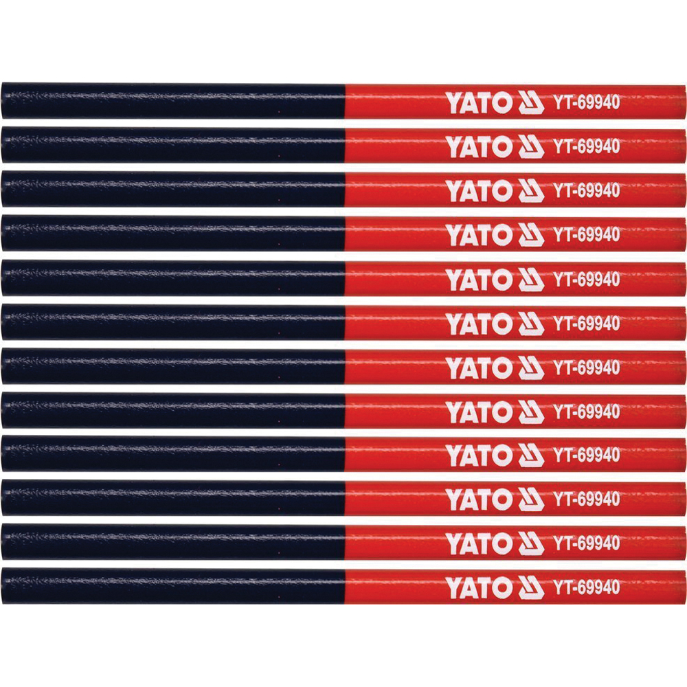 Μολύβια ξυλουργών δίχρωμα YATO 12 τεμ. YT-69940