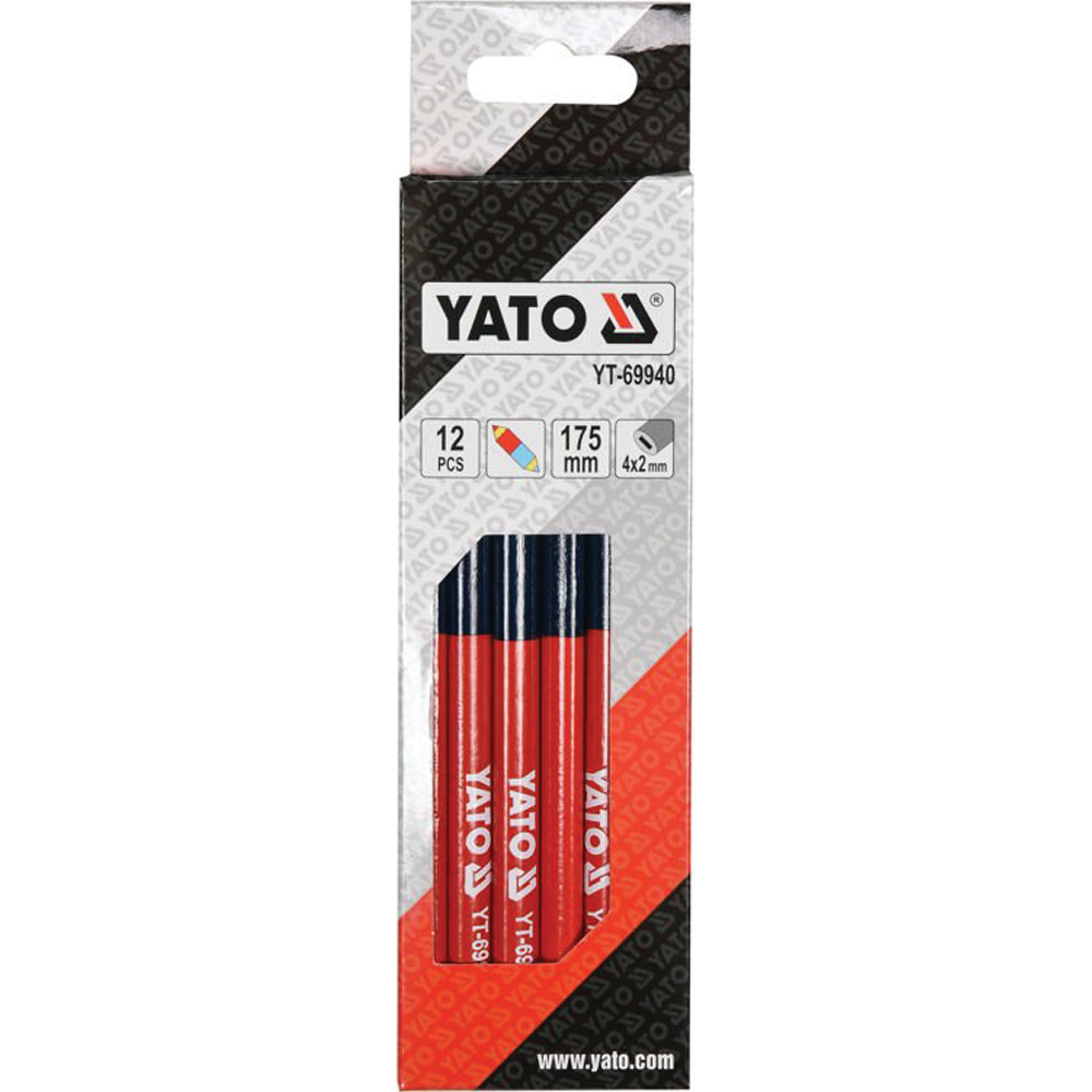Μολύβια ξυλουργών δίχρωμα YATO 12 τεμ. YT-69940 - Image 2