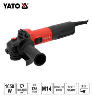 Γωνιακός τροχός YATO 1050W 125mm Brushless ρυθμιζόμενος YT-821014