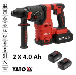 Πιστολέτο YATO SDS PLUS 18V Brushless 2×4.0Ah YT-827724