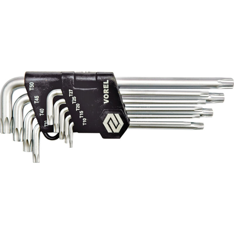 Κλειδιά TORX ασφαλείας σετ CrV 9 τεμαχίων T10-T50 VOREL