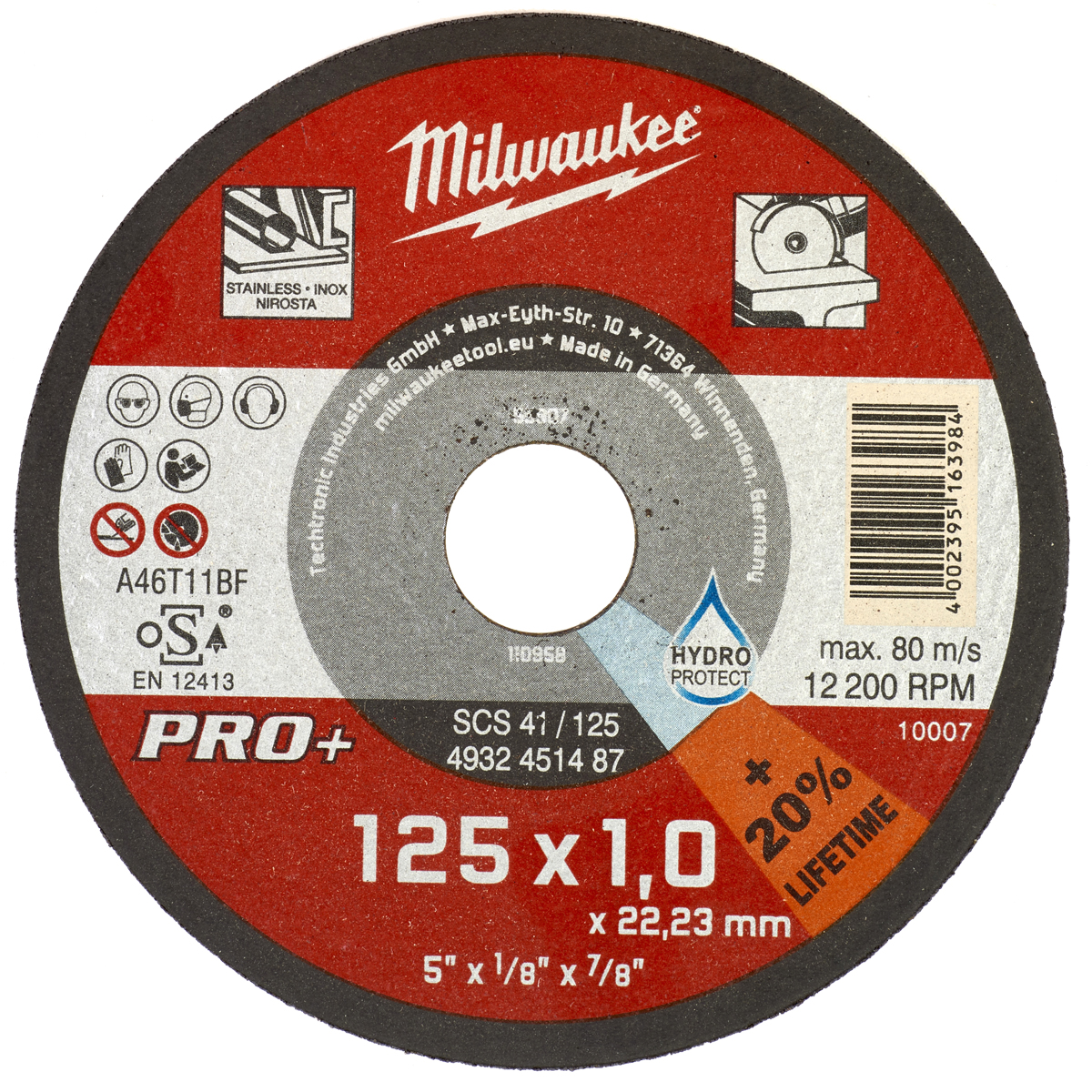 SCS 41 / 125 PRO+ ΛΕΠΤΟΣ ΔΙΣΚΟΣ ΚΟΠΗΣ ΜΕΤΑΛΛΟΥ Ø 125mm