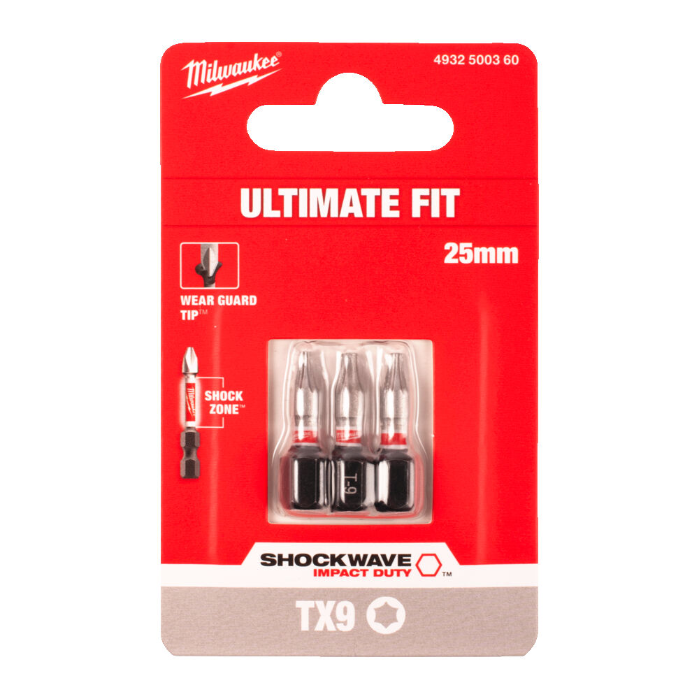 SHOCKWAVE™ IMPACT DUTY ΜΥΤΕΣ TORX TX9 x 25mm 3 ΤΕΜ.