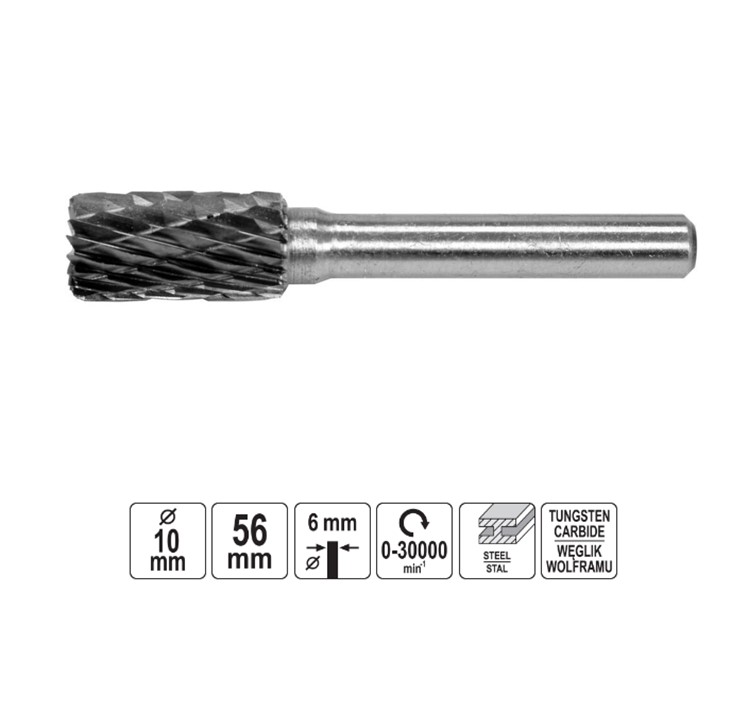Φρεζάκι Καρβιδίου YATO Κυλινδρικό Ø10mm YT-61722 - Image 2