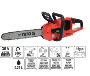 Αλυσοπρίονο μπαταρίας YATO 36V (2×18V) 40cm Brushless SOLO YT-828132