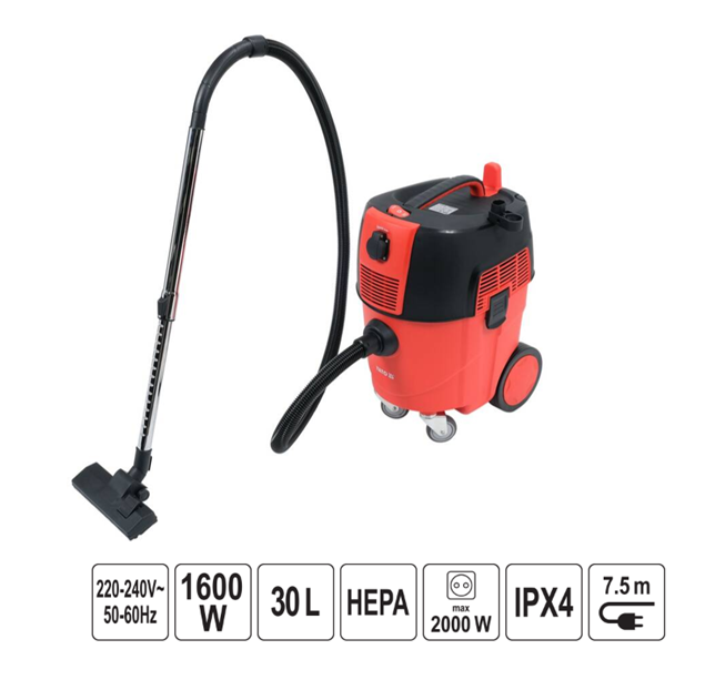 Σκούπα YATO 1600W 30L με αυτοκαθαριζόμενο φίλτρο HEPA YT-85716
