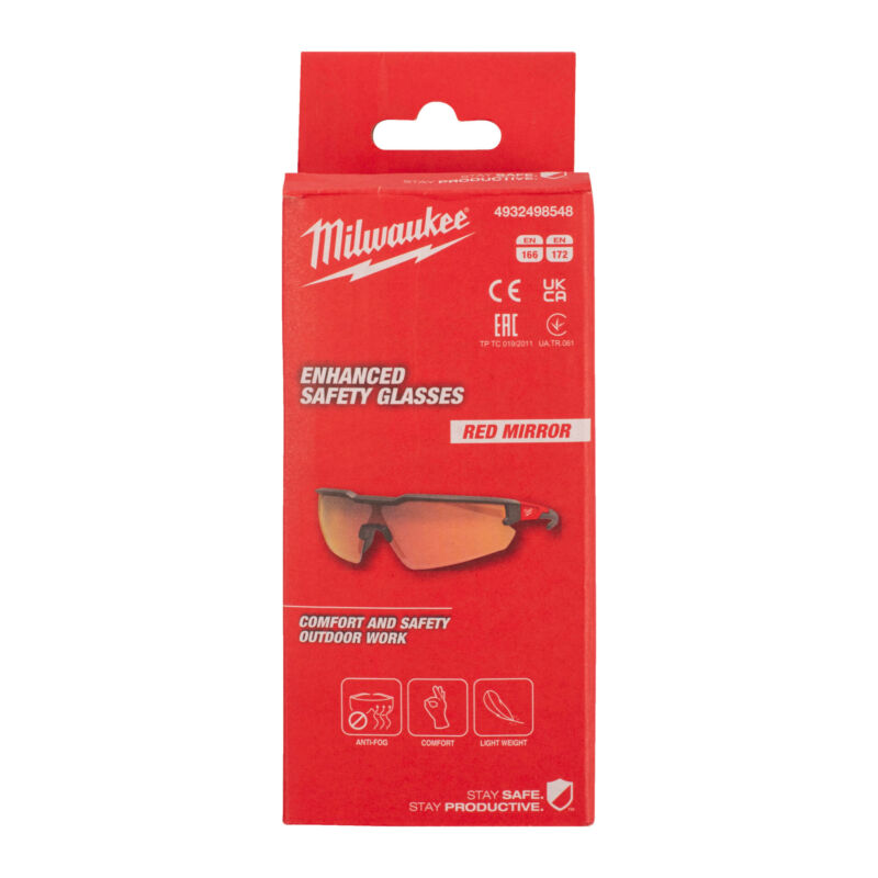 Ενισχυμένα Γυαλιά Ασφαλείας με Φακό Κόκκινου Καφρέφτη - Image 4